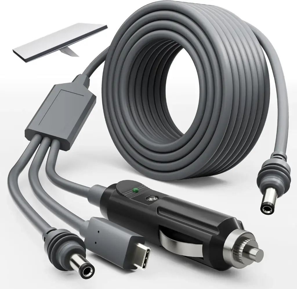 Cable de alimentación DC 3 en 1 para Starlink Mini 10 m (32.8 ft), USB-C 100W, 12–24 V