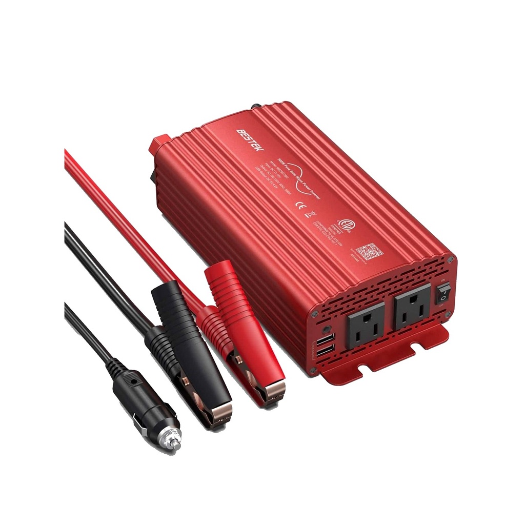 Inversor de Onda Sinusoidal Pura BESTEK 500W 12V DC a 110V AC