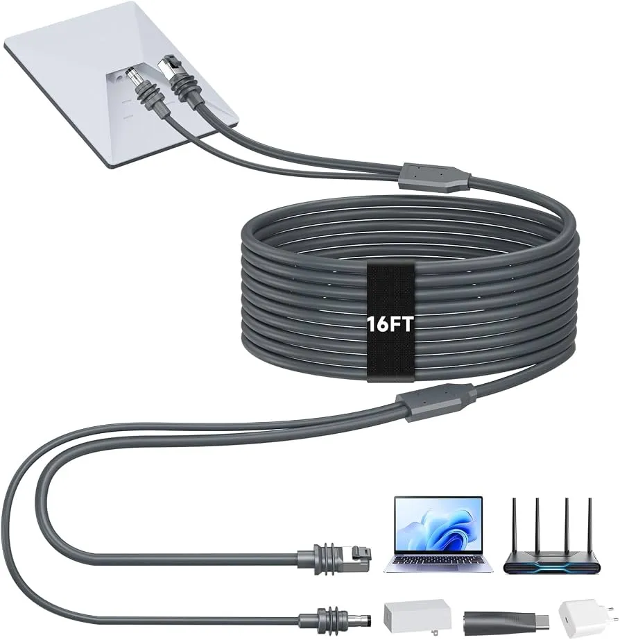 Cable 2 en 1 (Energía y Red) para Starlink Mini 15 m